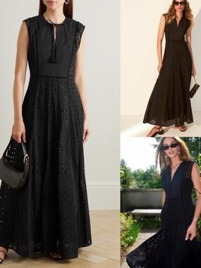 Veronica Beard Alina Eyelet Maxi Dress Size 4